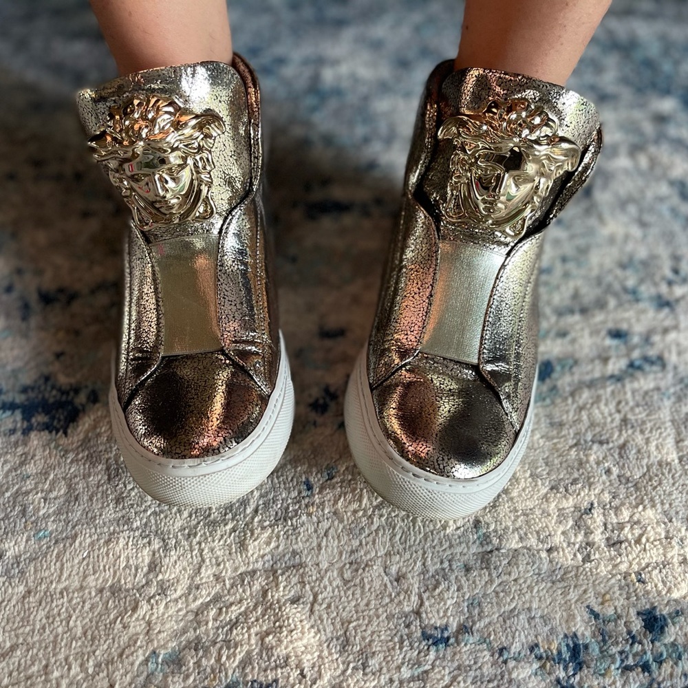 Versace Gold Metallic Shoes